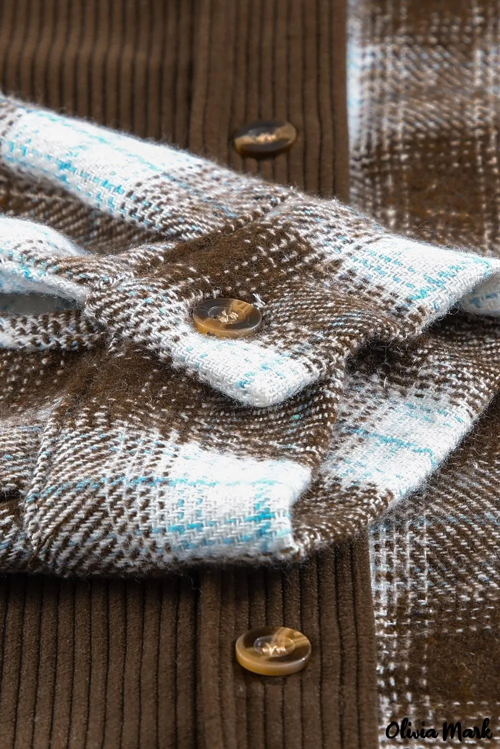 Deanwangkt - Oversized button-up shirt in checked corduroy