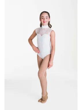 Deco Lace Leotard - White