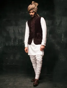 DEEP MAROON VELVET WAISTCOAT