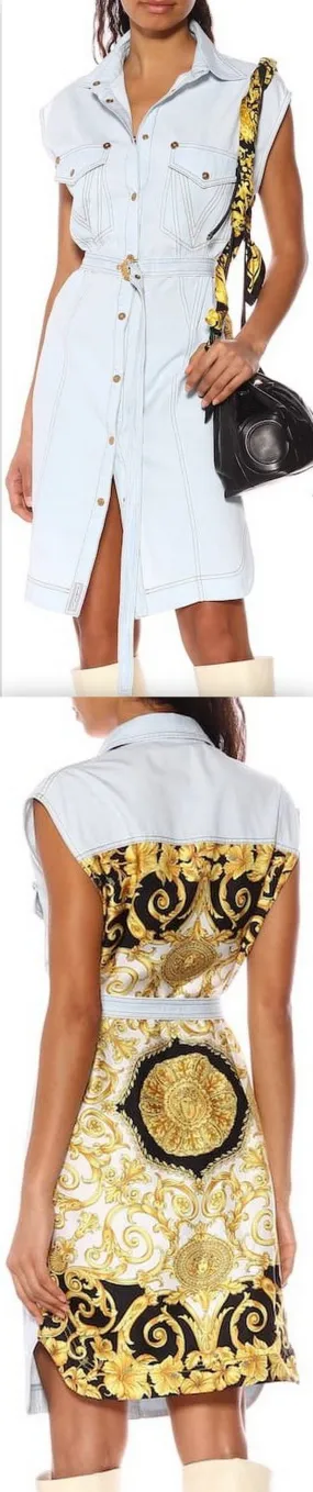 Denim Dress with Baroque Back