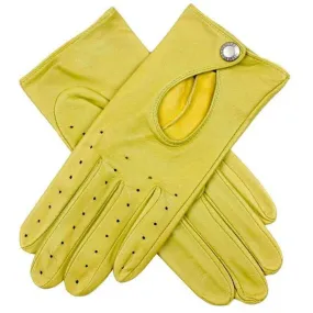 Dents Thuxton Hairsheep Leather Driving Gloves - Lime Green