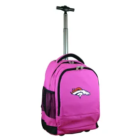 Denver Broncos Premium Wheeled Backpack in Pink