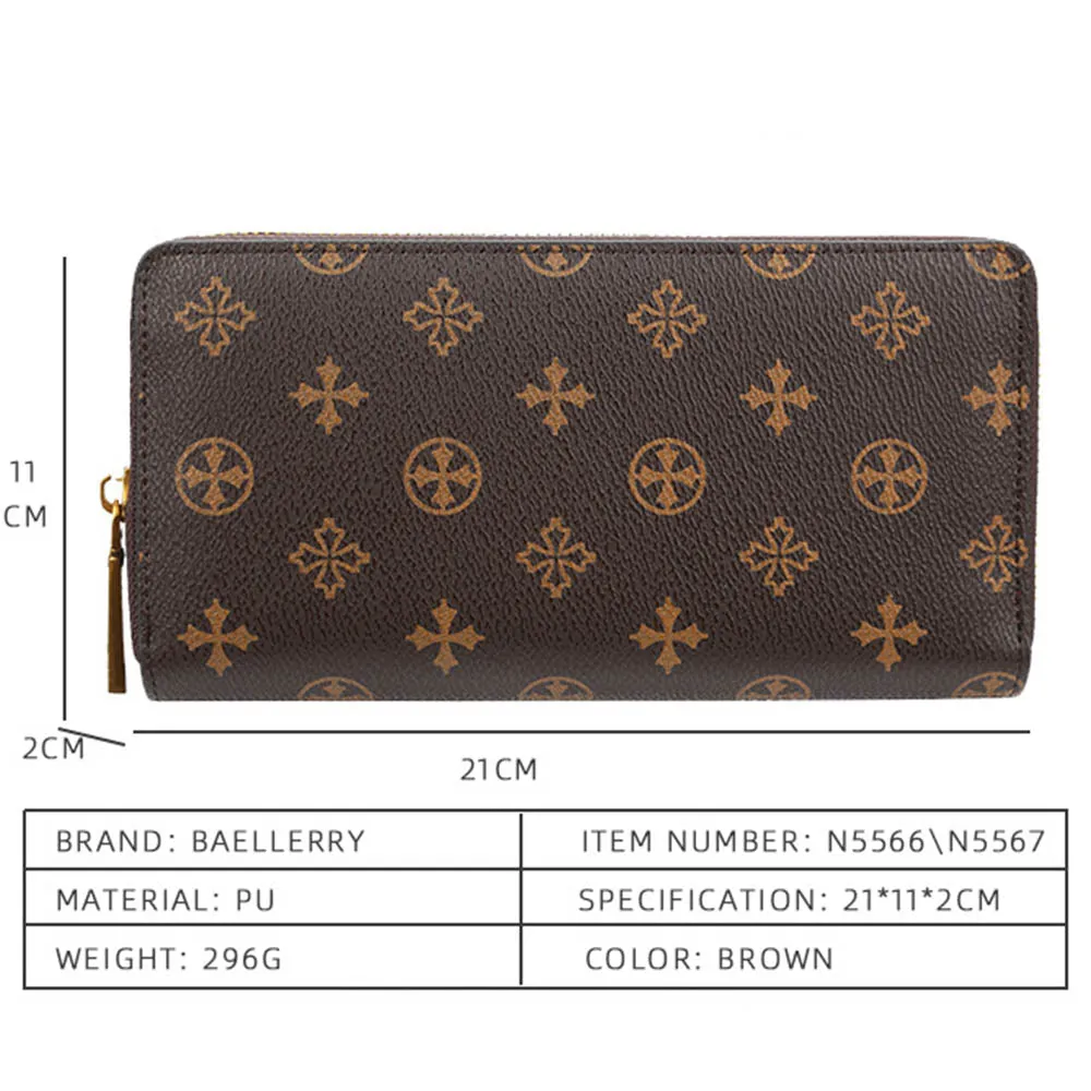 Designer Leather Long Wallet Credit Card Organizer by BAELLERRY
