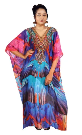 Designer wear caftan Plus size kaftans silk Long kaftan for short women