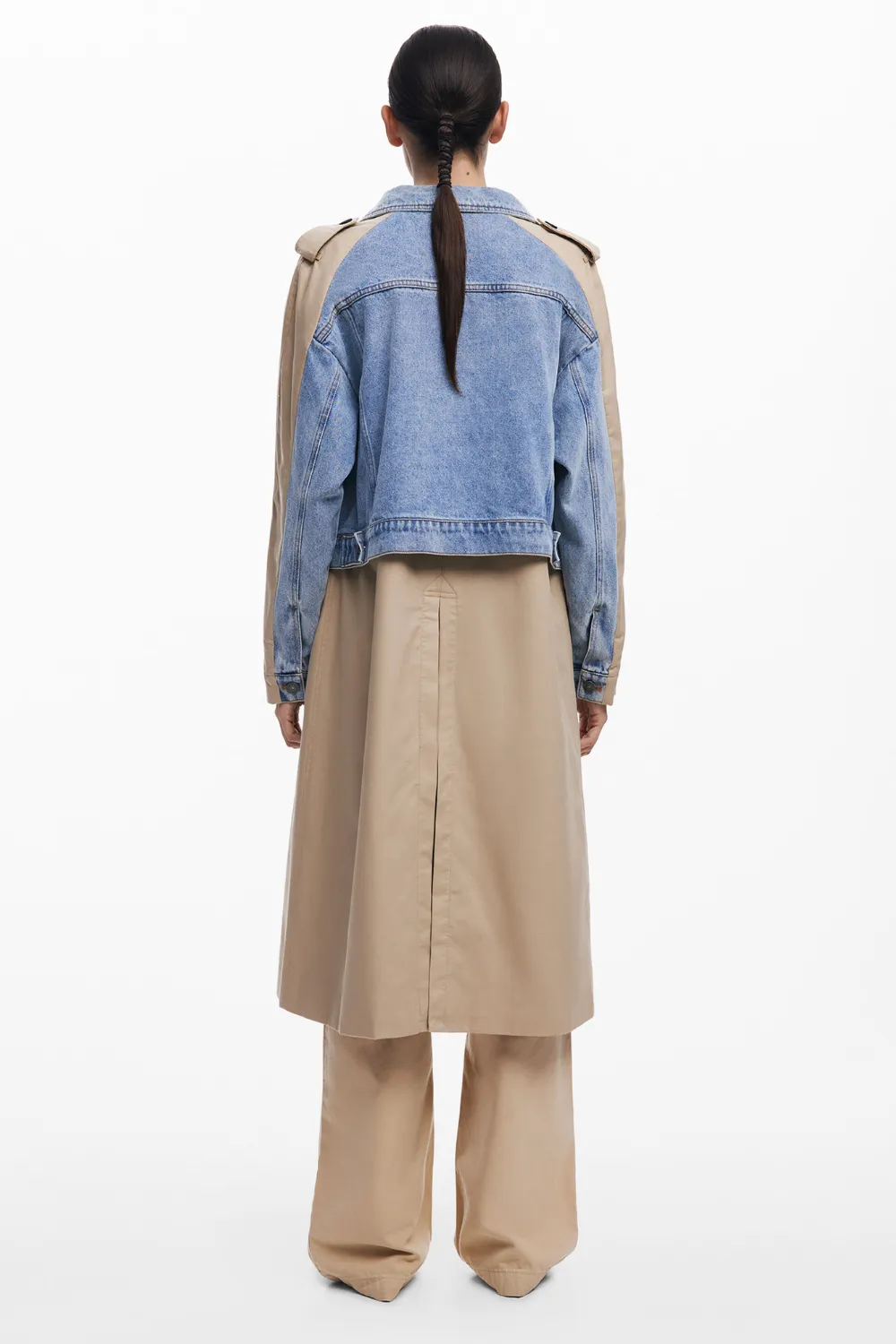 Desigual Riga Beige and Denim Trench Coat