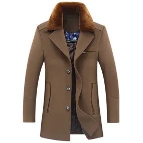 Detachable Furry Collar Wool Coat