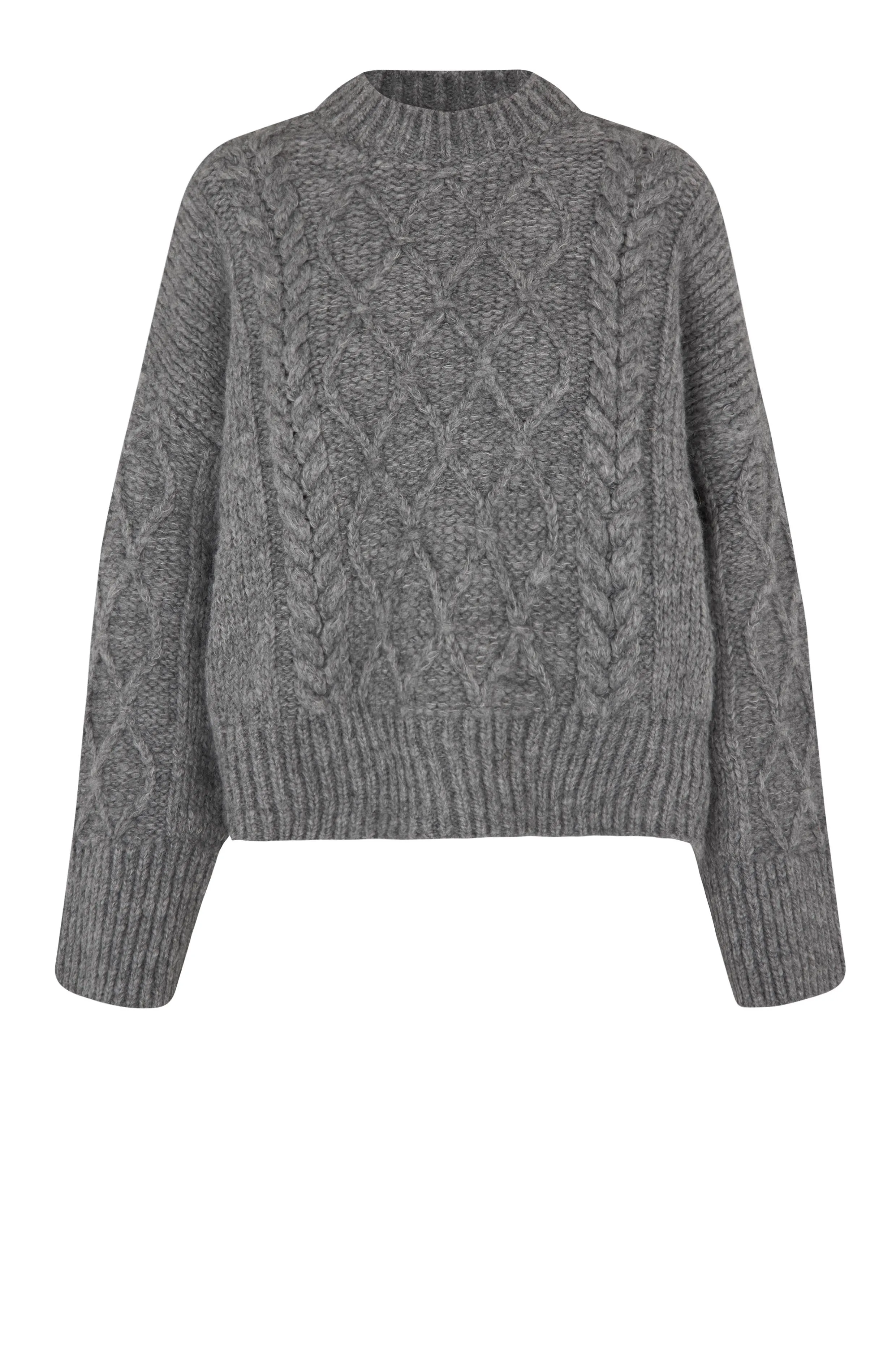 Dia Knit O-Neck Grey Melange