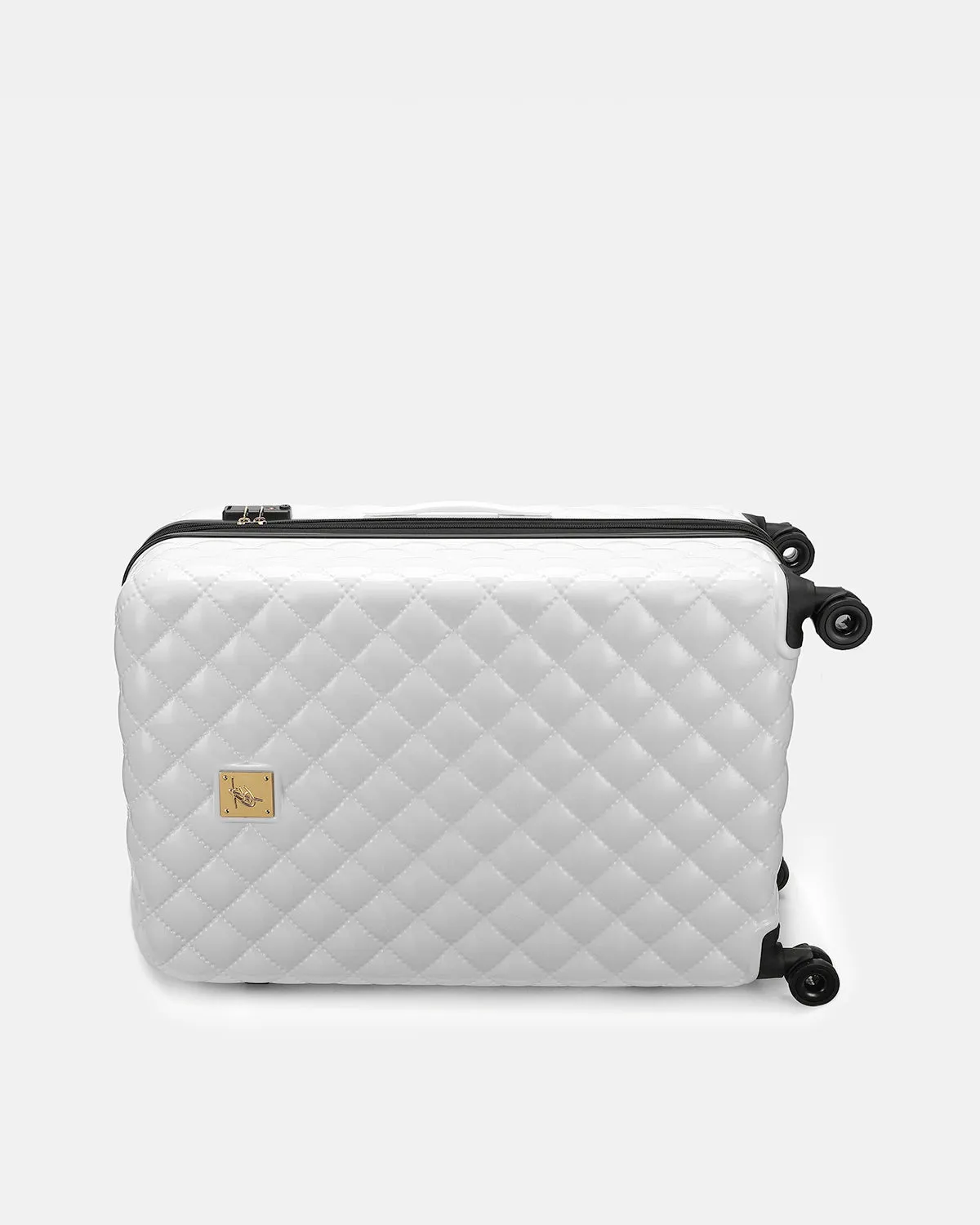 Diamond 3 Piece Luggage Set in White