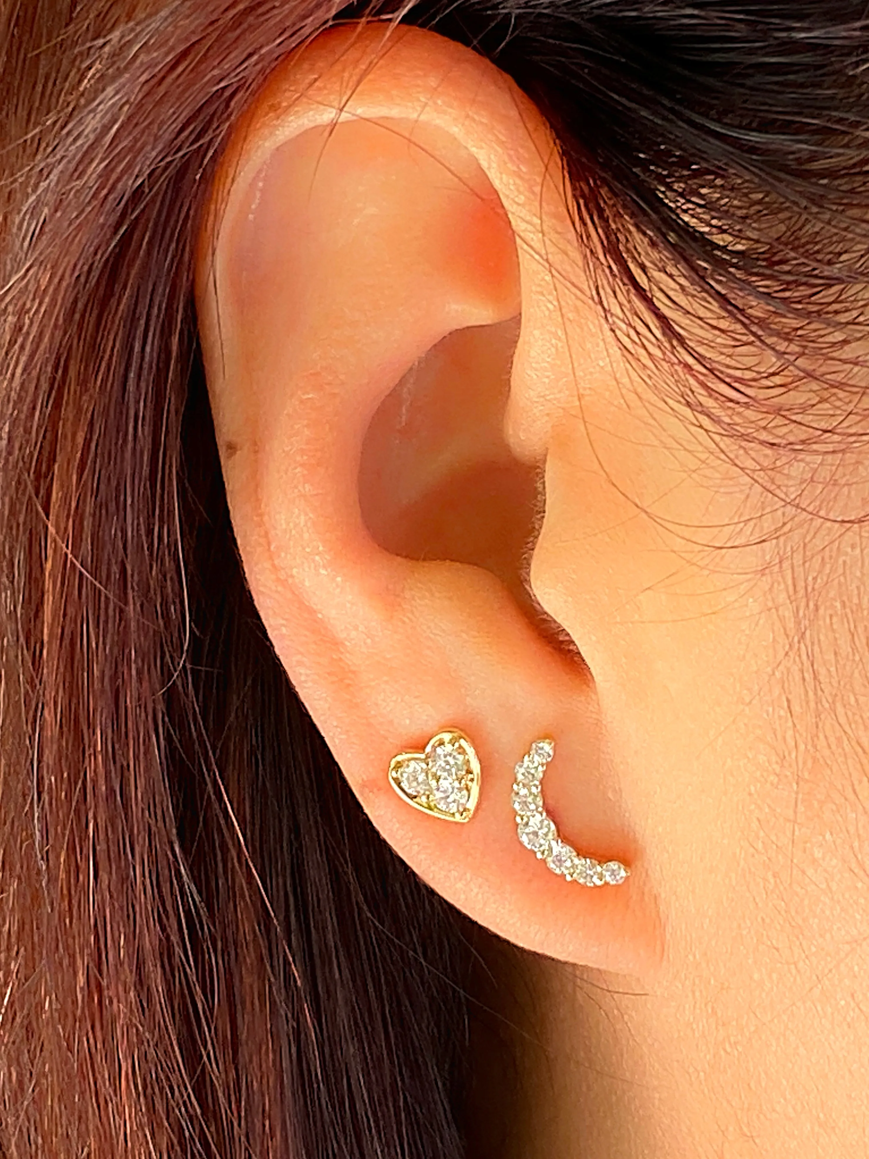 Diamond Heart Studs