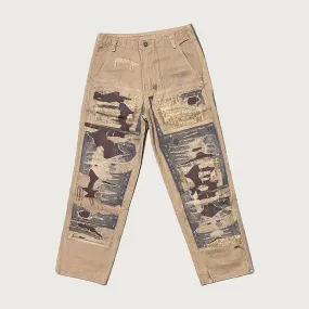 Digital Printed Pants Beige