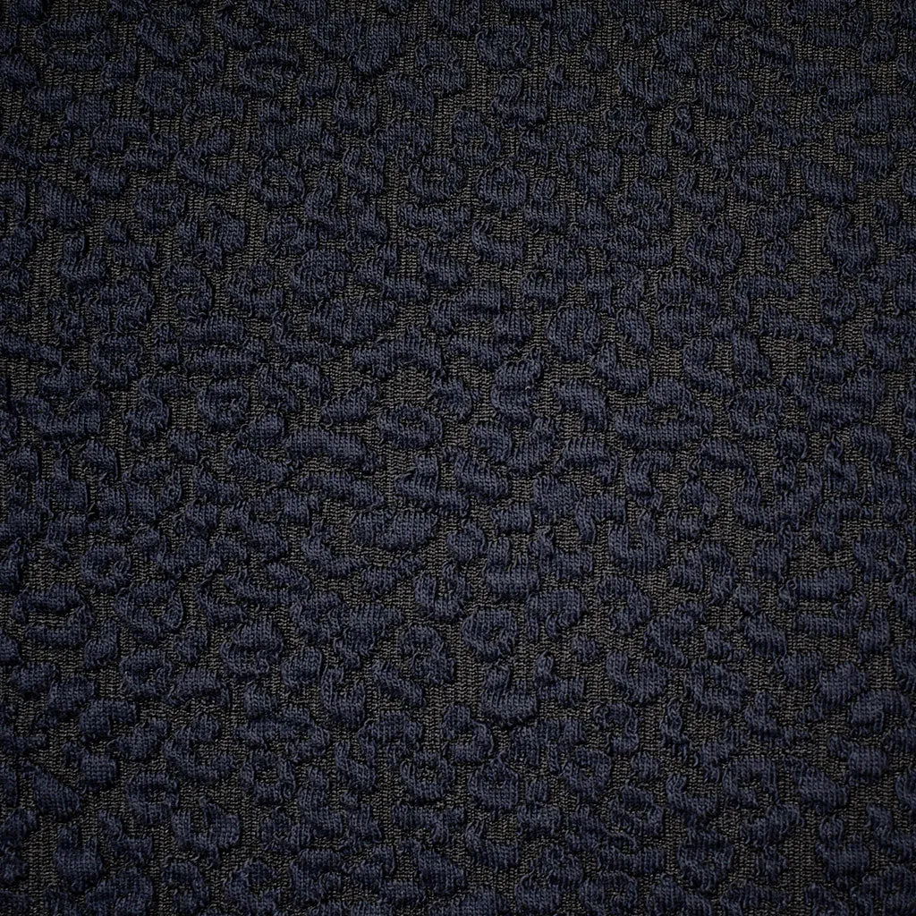 Dimensional Animal Spot Jacquard Double Knit Navy/Black