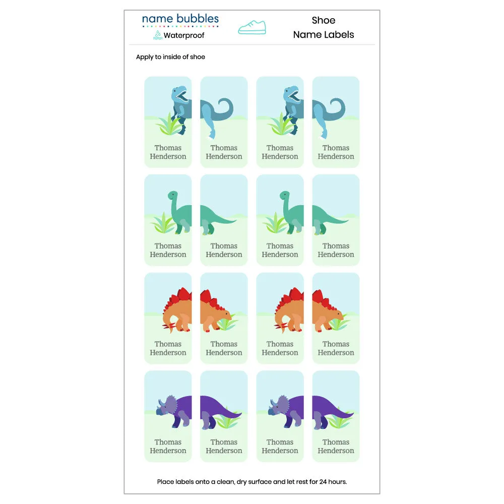 Dinosaurs Shoe Labels