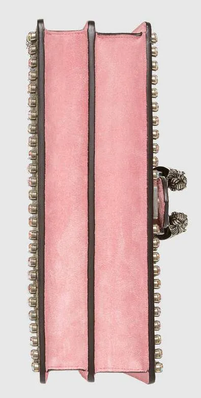 Dionysus GG Supreme Shoulder Bag with Crystals, Pink