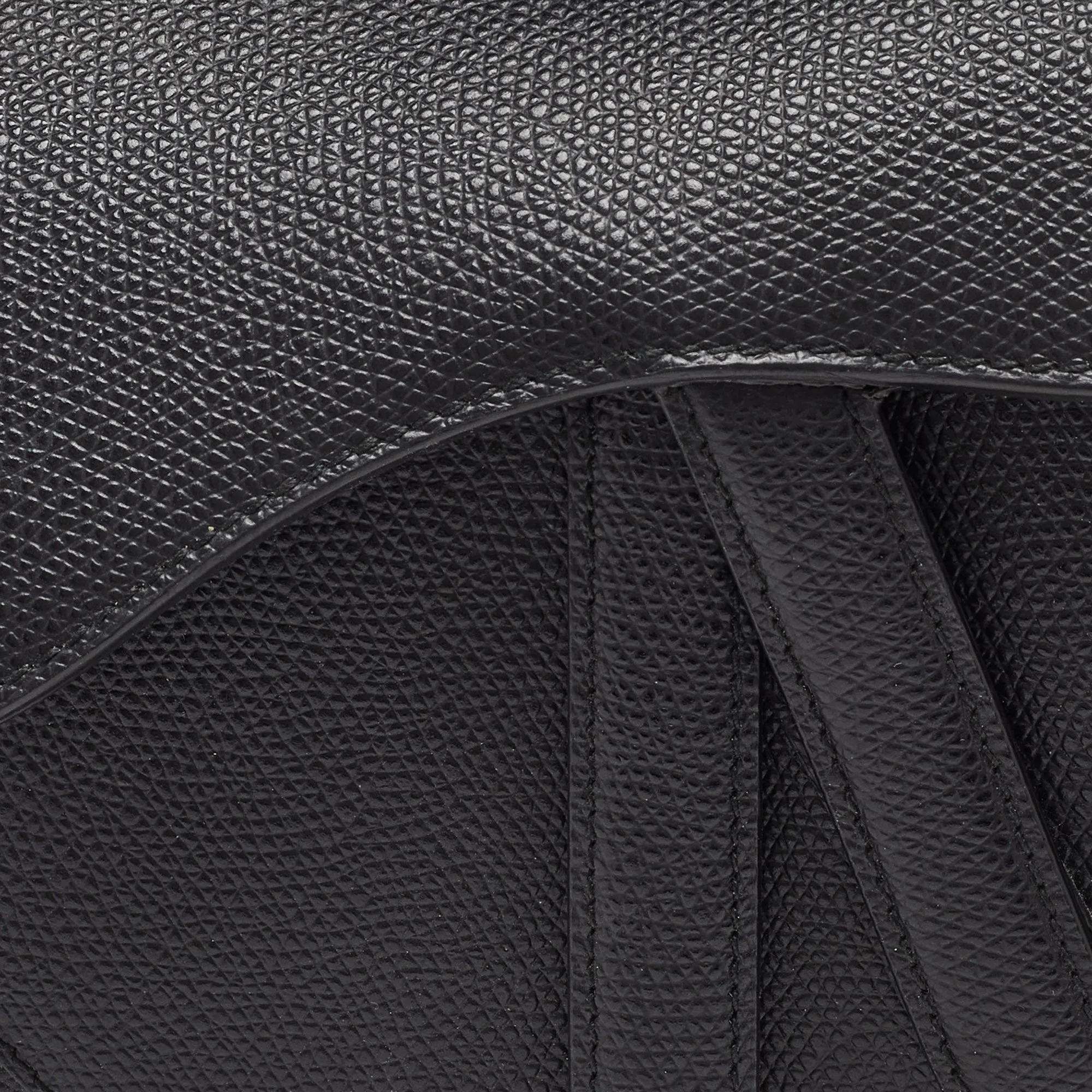 DIOR Black Leather Mini Saddle Bag