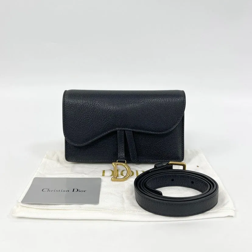 Dior Black Saddle Belt Bum Bag 17x10x3cm