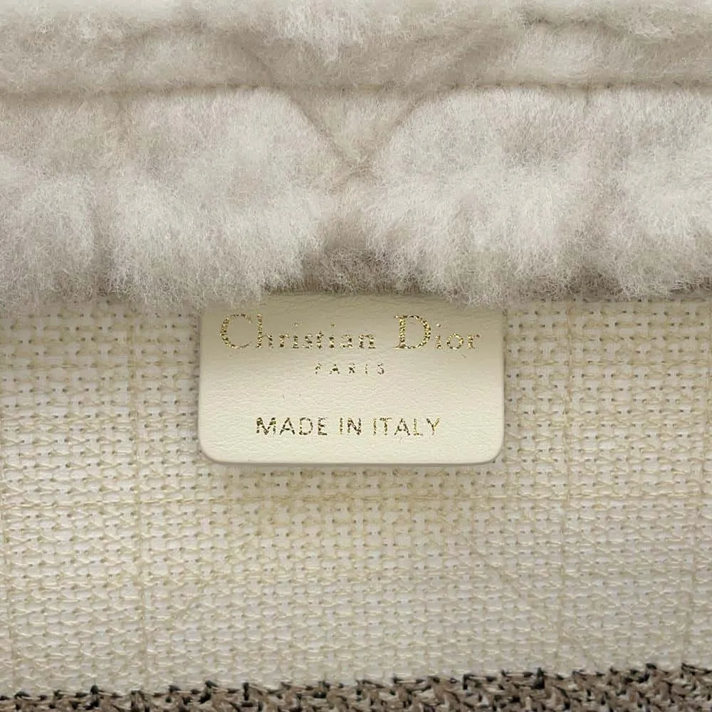 Dior Book tote Ivory/Beige M1296ZMBU M15I Boa Canvas Size Medium