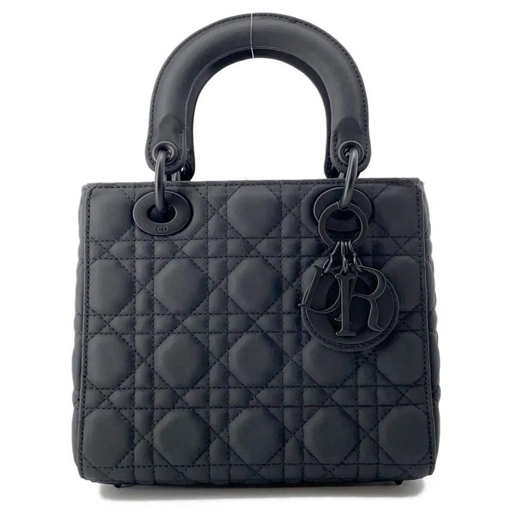 Dior Lady Dior Cannage Black M0538SLOI_M989 Ultra Matt Calf Leather Skin Size Small