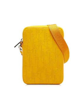 Dior Saddle Phone Pouch in Yellow Leather