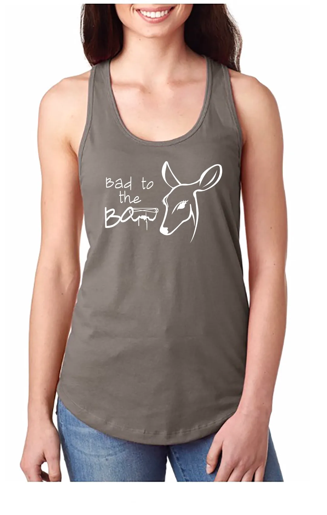Dirty Doe Bad To The Bow Racer Back Tank Tops