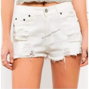 Distressed Denim Shorts