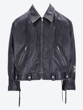Distressed pianist aviator jacket