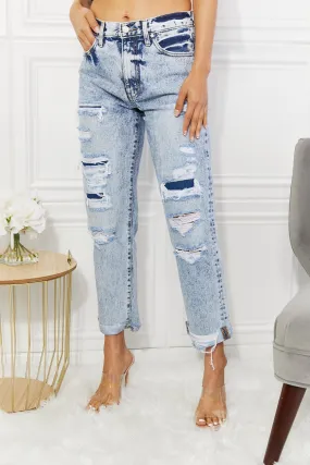 Distressed Straight Jeans