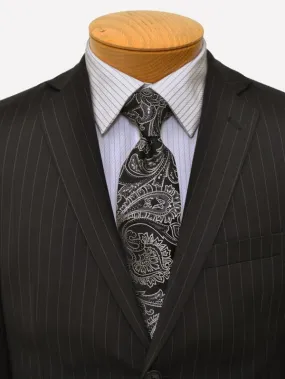 DKNY 11816 70% Tropical Worsted Wool / 30% Polyester Boy's Suit - Stripe - Black