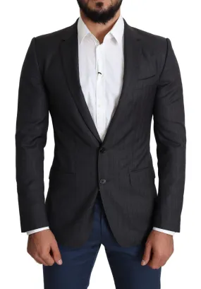 Dolce & Gabbana Black Wool Single Breasted Coat MARTINI Blazer
