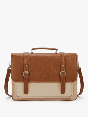 Dolce Weave Vegan Leather 15.6-Inch Briefcase
