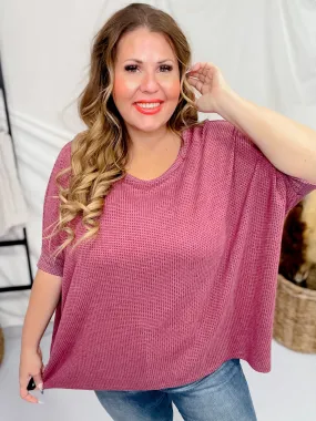 Dolman Sleeve Thermal Top in Wine FINAL SALE