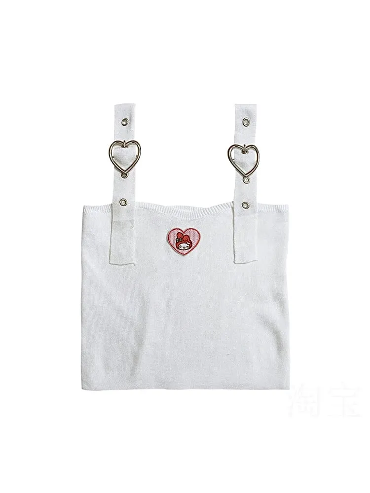 Dopamine Sweet Spicy My Melody Pink Heart Camisoles