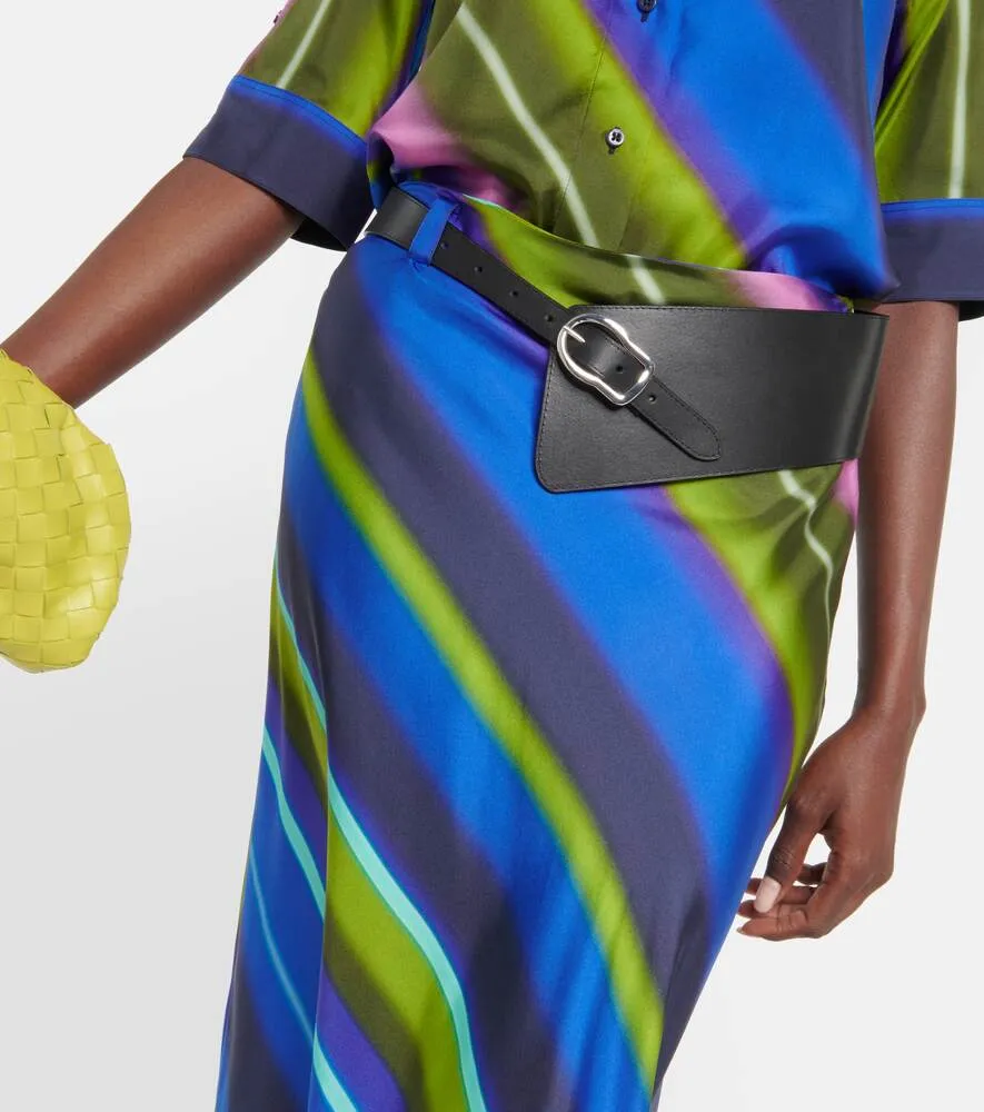 DOROTHEE SCHUMACHER striped silk twill midi skirt, multicolor