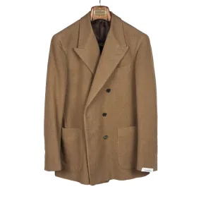 Double-breasted jacket in camelhair & cotton corduroy