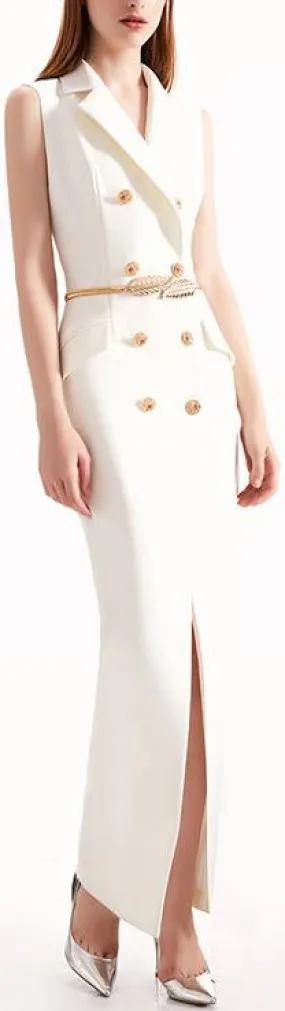 Double-Breasted Maxi Vest-Dress