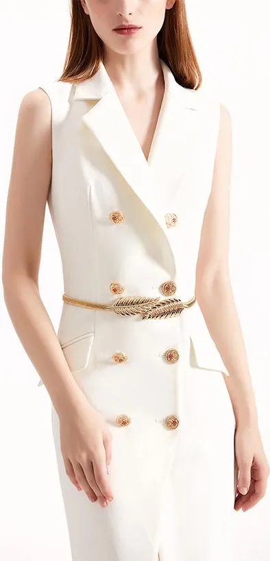 Double-Breasted Maxi Vest-Dress
