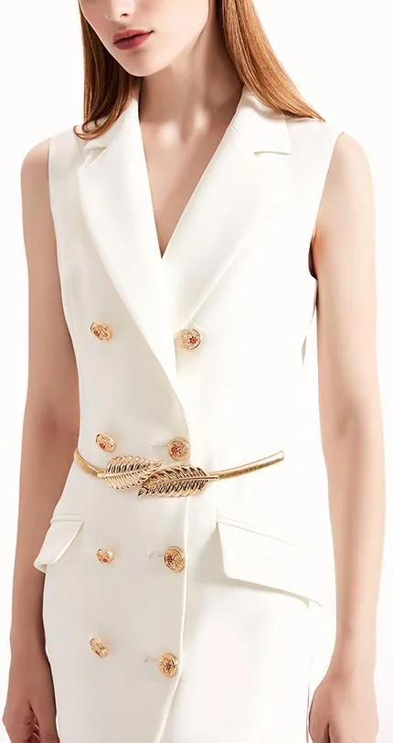 Double-Breasted Maxi Vest-Dress