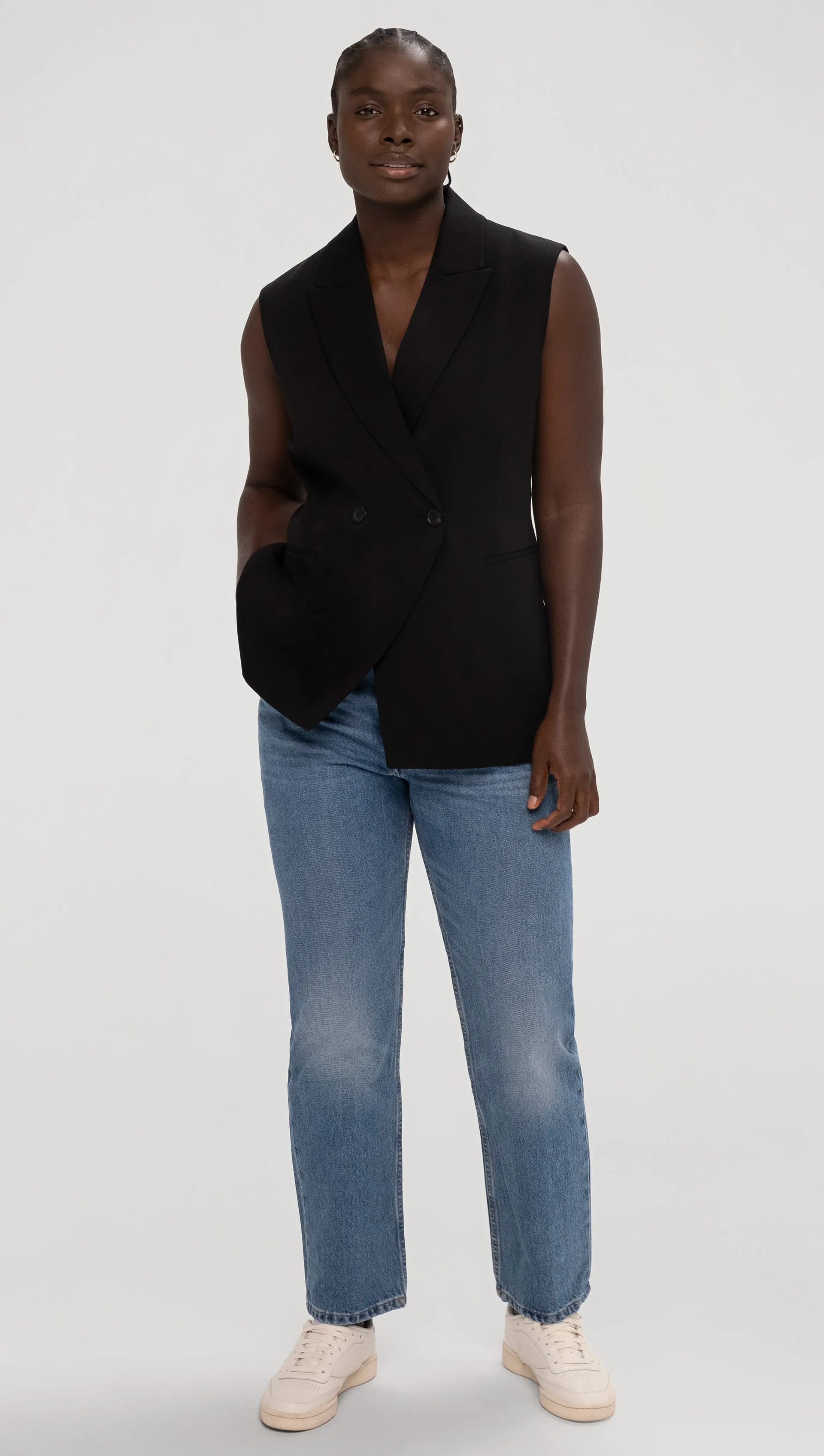 Double-Breasted Vest in Seasonless Wool | Black
