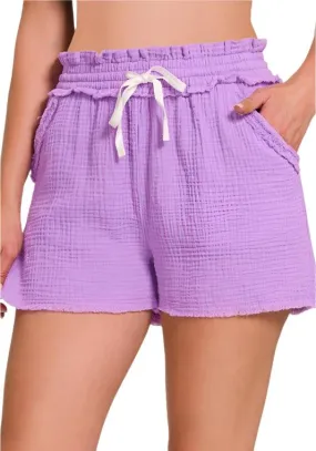 Double Elasticband Drawstring Waist Shorts