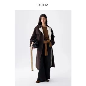 Double-Sided Contrast Stitch Trench Coat