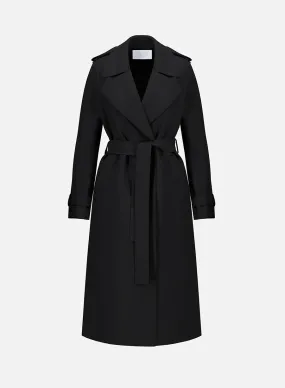 Double Vent Trench Coat Scuba | Black