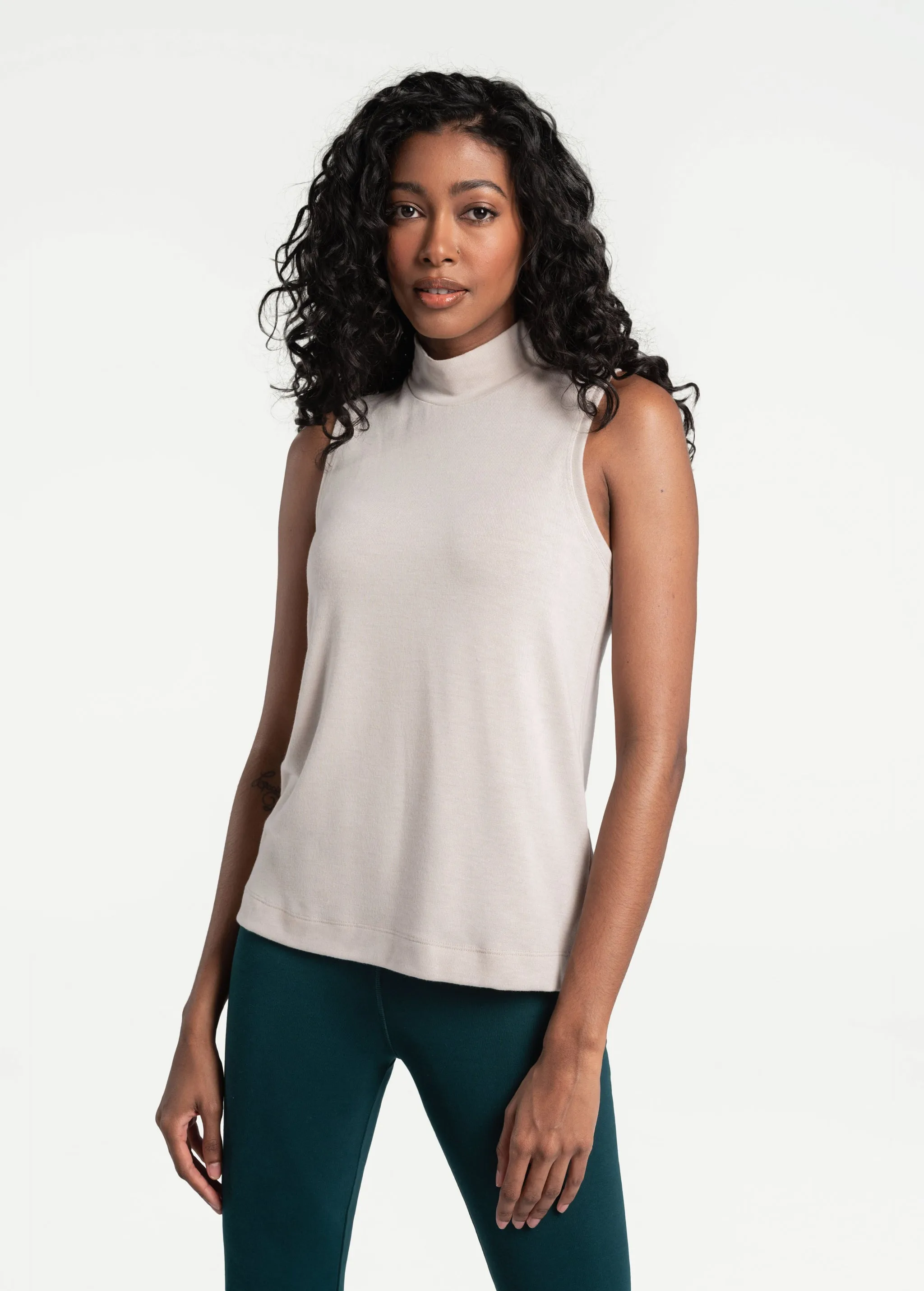 Downtown Sleeveless Mock Neck Top