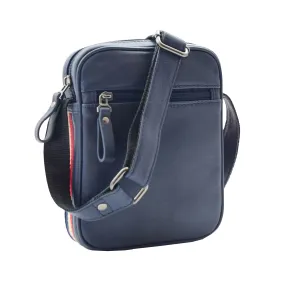 DR338 Men's Leather Cross Body Small Flight Bag Navy