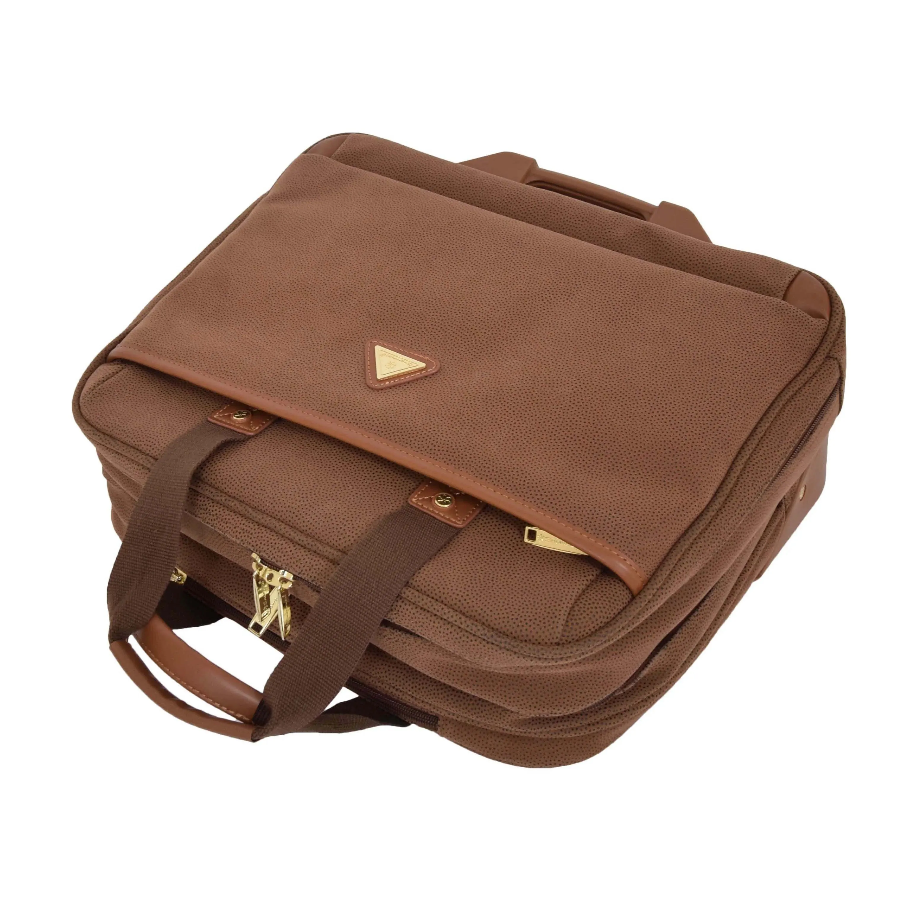 DR517 Wheeled Faux Suede Pilot Case Tan