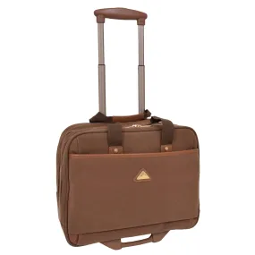 DR517 Wheeled Faux Suede Pilot Case Tan