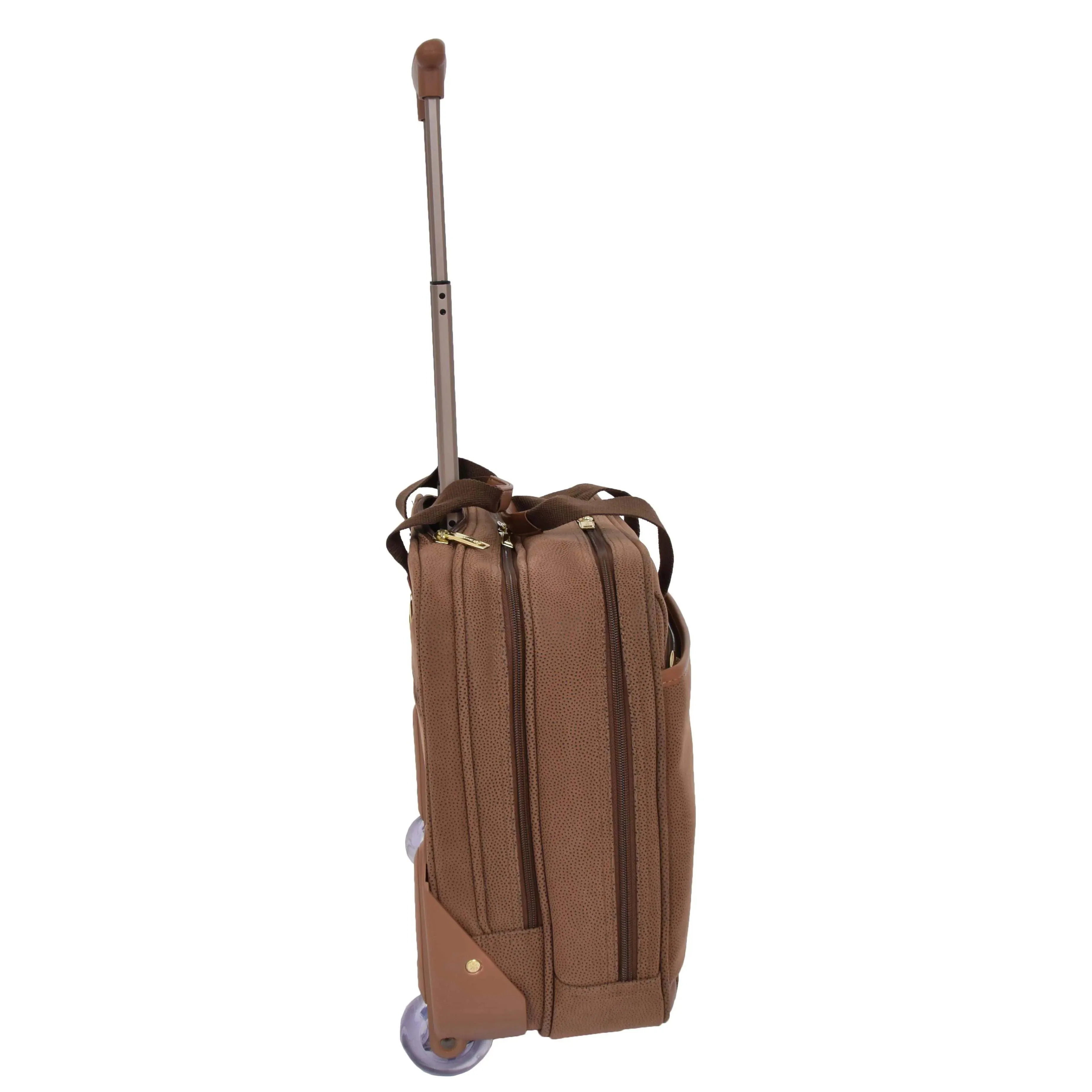 DR517 Wheeled Faux Suede Pilot Case Tan