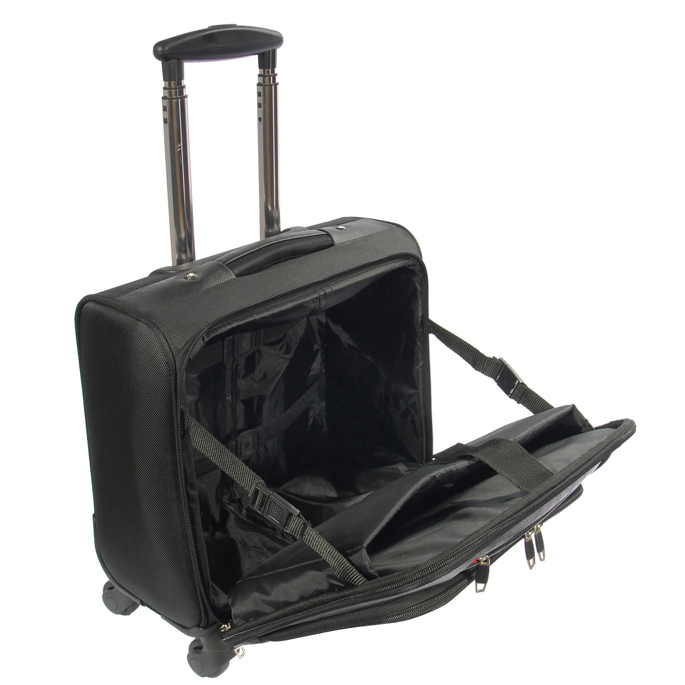 DR642 Four Wheels Cabin Size Travel Pilot Case Black