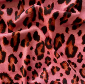 Drapey Taffy Pink Leopard Viscose Jersey Knit (Made in Italy)