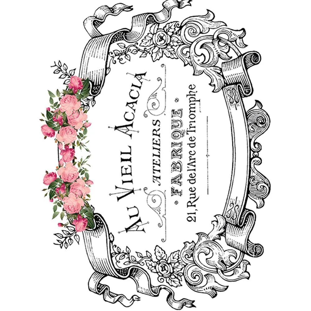 Dress My Craft Fabric Transfer Sheet 24X34cm - Rose Banner*