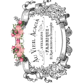 Dress My Craft Fabric Transfer Sheet 24X34cm - Rose Banner*