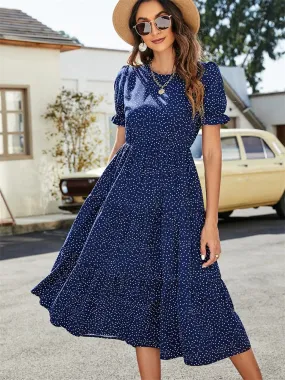DressBetty - 2024 Summer Casual O-Neck Short Sleeve Beach Boho Dress